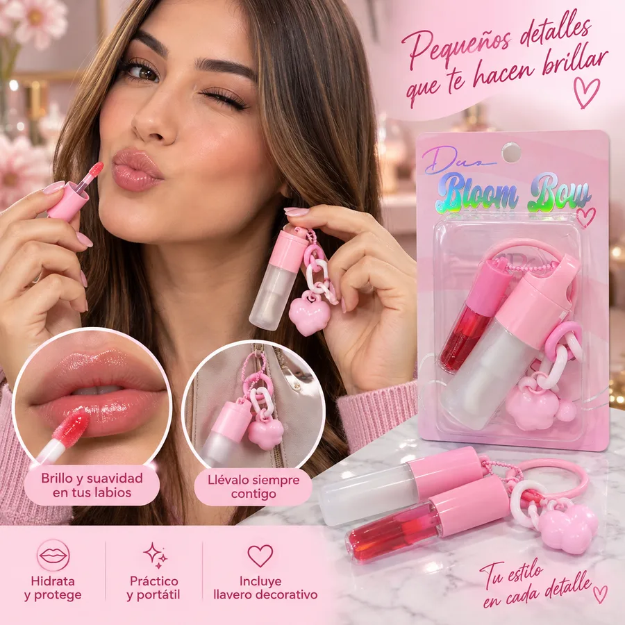 LLavero Bloom Bow Bloomshell Con Brillo